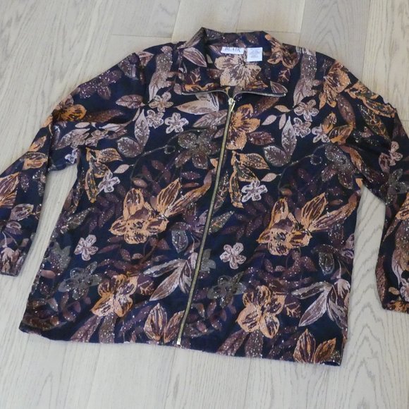 Blair Vintage Flowers Black Women’s Medium Jacket - Picture 3 of 5